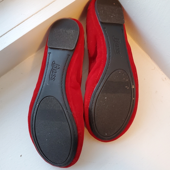 Bass Red Velvet Ballet Flat Size 6.5 - Picture 4 of 5